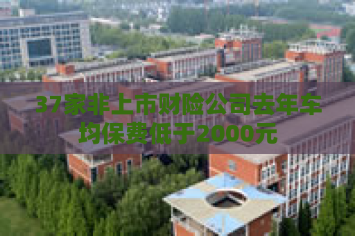 37家非上市财险公司去年车均保费低于2000元