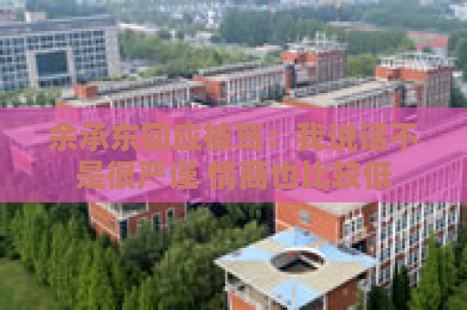 余承东回应被骂：我说话不是很严谨 情商也比较低