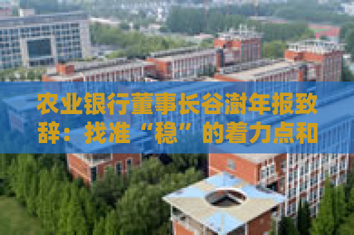 农业银行董事长谷澍年报致辞：找准“稳”的着力点和“进”的主攻方向