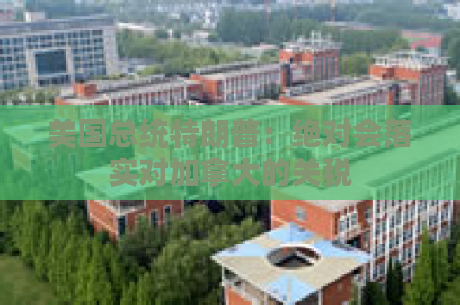 美国总统特朗普：绝对会落实对加拿大的关税