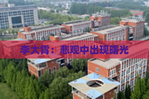 李大霄：悲观中出现曙光