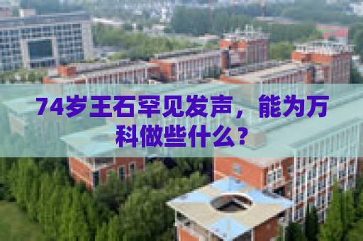 74岁王石罕见发声，能为万科做些什么？