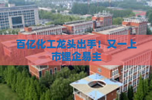百亿化工龙头出手！又一上市锂企易主