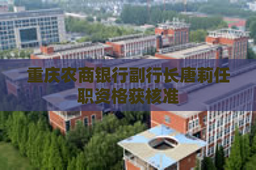 重庆农商银行副行长唐莉任职资格获核准
