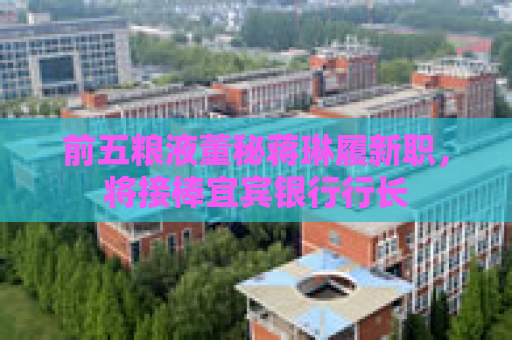 前五粮液董秘蒋琳履新职，将接棒宜宾银行行长
