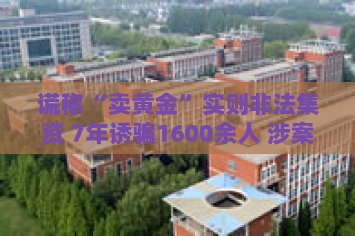 谎称“卖黄金”实则非法集资 7年诱骗1600余人 涉案金额超4亿元