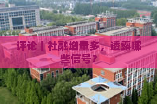 评论丨社融增量多，透露哪些信号？