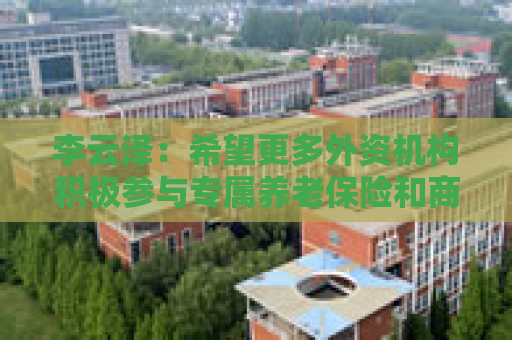 李云泽：希望更多外资机构积极参与专属养老保险和商业养老金试点