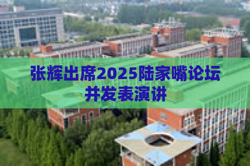 张辉出席2025陆家嘴论坛并发表演讲