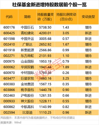 最长41个季度！社保基金长情持有绩优股来了