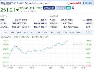 博通股价涨超11% 延续历史新高 高盛上调目标价