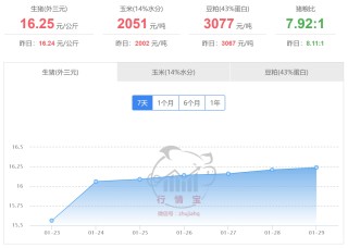 2025年1月30日国内生猪价格一览