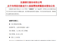 交通银行：完成发行约141.01亿股A股股票