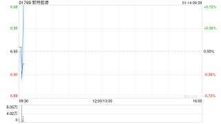 新特能源获上海宁泉资产增持36.2万股 每股作价7.27港元