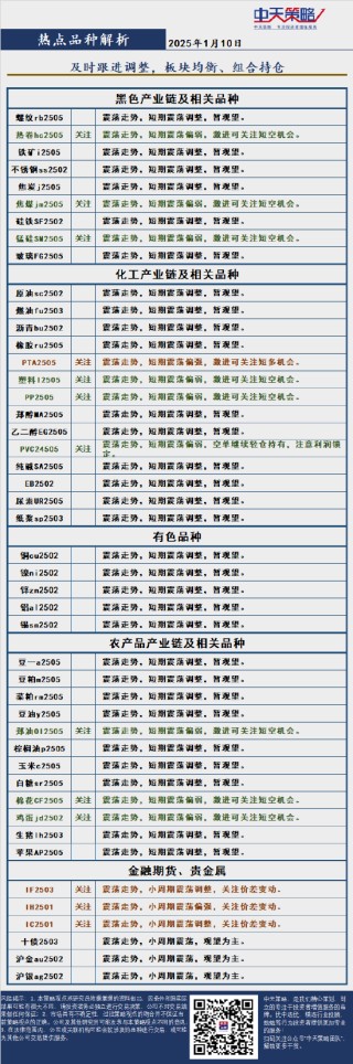 中天策略:1月10日市场分析