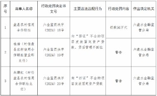 盘县农村信用合作联社被罚50万元：向“四证”不全的项目发放固定资产贷款、贷后管理不到位