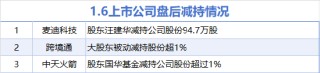 1月6日增减持汇总：传音控股等8股增持 麦迪科技等3股减持（表）