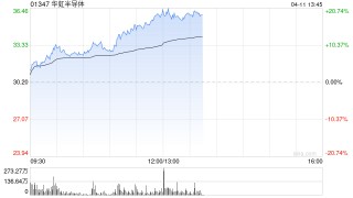芯片股午前涨幅扩大 华虹半导体涨超17%宏光半导体涨超10%