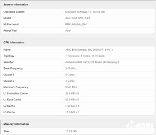 AMD Krackan Point APU跑分现身 成绩高于8845HS