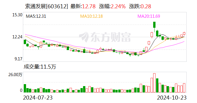 索通发展：2024年前三季度净利润约2.17亿元  第1张