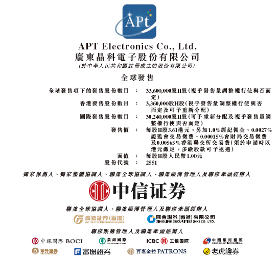 晶科电子超购逾5200倍，传行使发售量调整权，明天香港上市  第1张