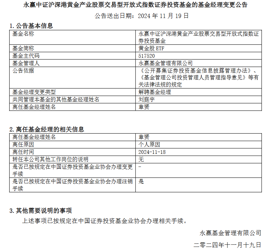 永赢基金章赟卸任全部在管基金  第1张