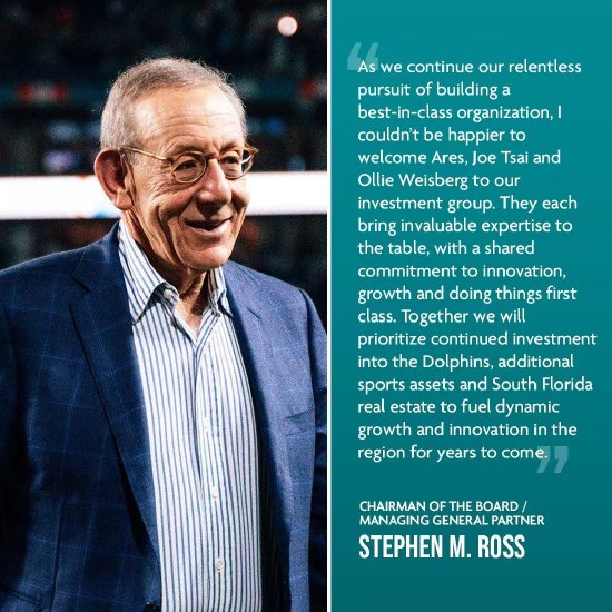 NFL迈阿密海豚队官宣获蔡崇信战略投资  第1张