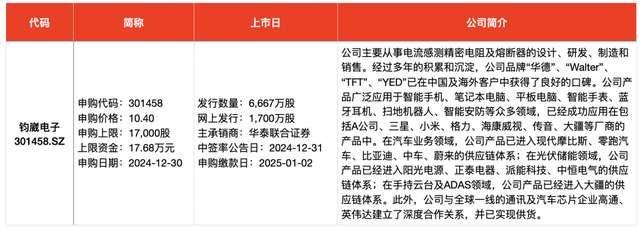 IPO周报｜2024年最后两只新股今日网上申购，均为赛道龙头  第3张