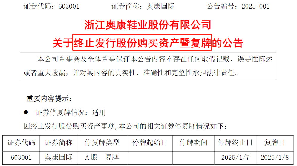 明起复牌！因交易条件未能达成一致，“温州鞋王”终止跨界收购芯片公司  第1张