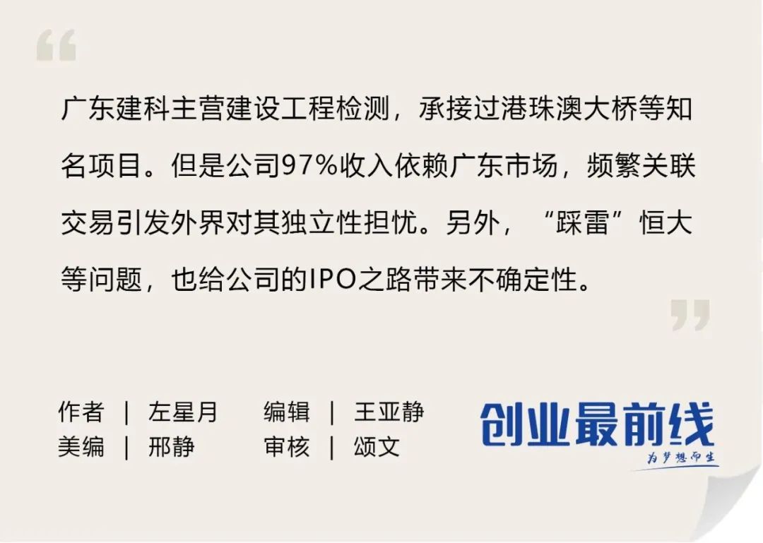 IPO雷达｜港珠澳大桥检测商冲刺深交所，广东建科剥离多元业务后，靠检测“单腿”前行  第2张