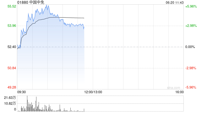 中国中免早盘涨超5% 旗下九家市内免税店筹备中  第1张